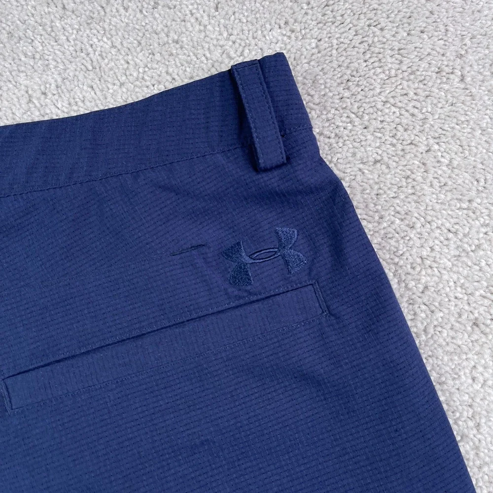 Under Armour Pants Men 38x33 Blue Airvent Pleated Performance Golf Stretch Chino
